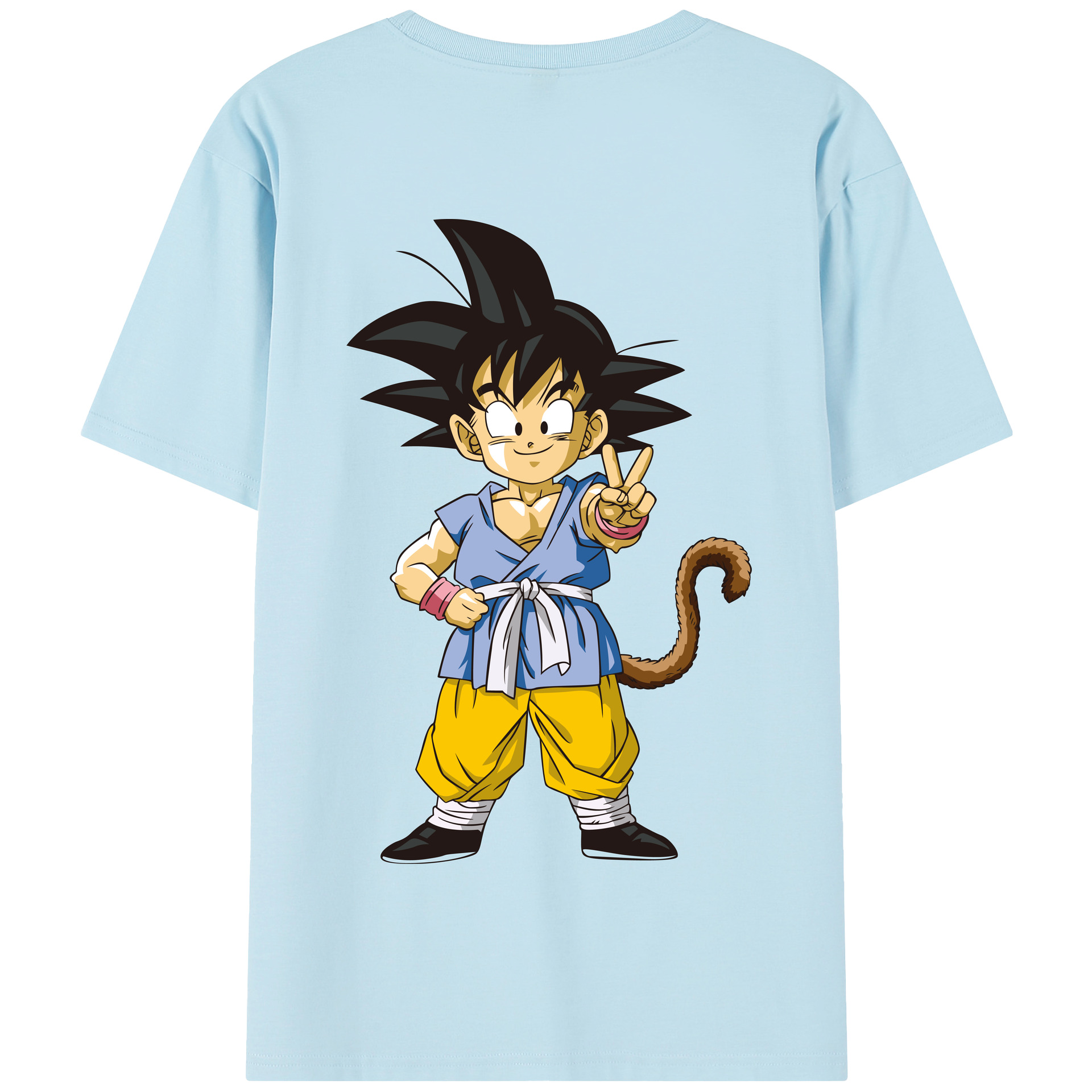 （画像用） ドラゴンボール 孫悟空（そん ごくう）Son Goku カカロット DRAGON BALL Kakarotto 綿100％半袖Tシャツ（背面プリント）